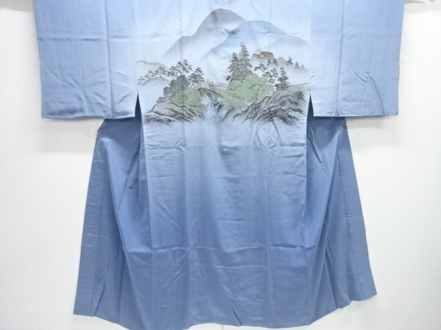 JAPANESE KIMONO / ANTIQUE MENS JUBAN / SILK / SCENERY